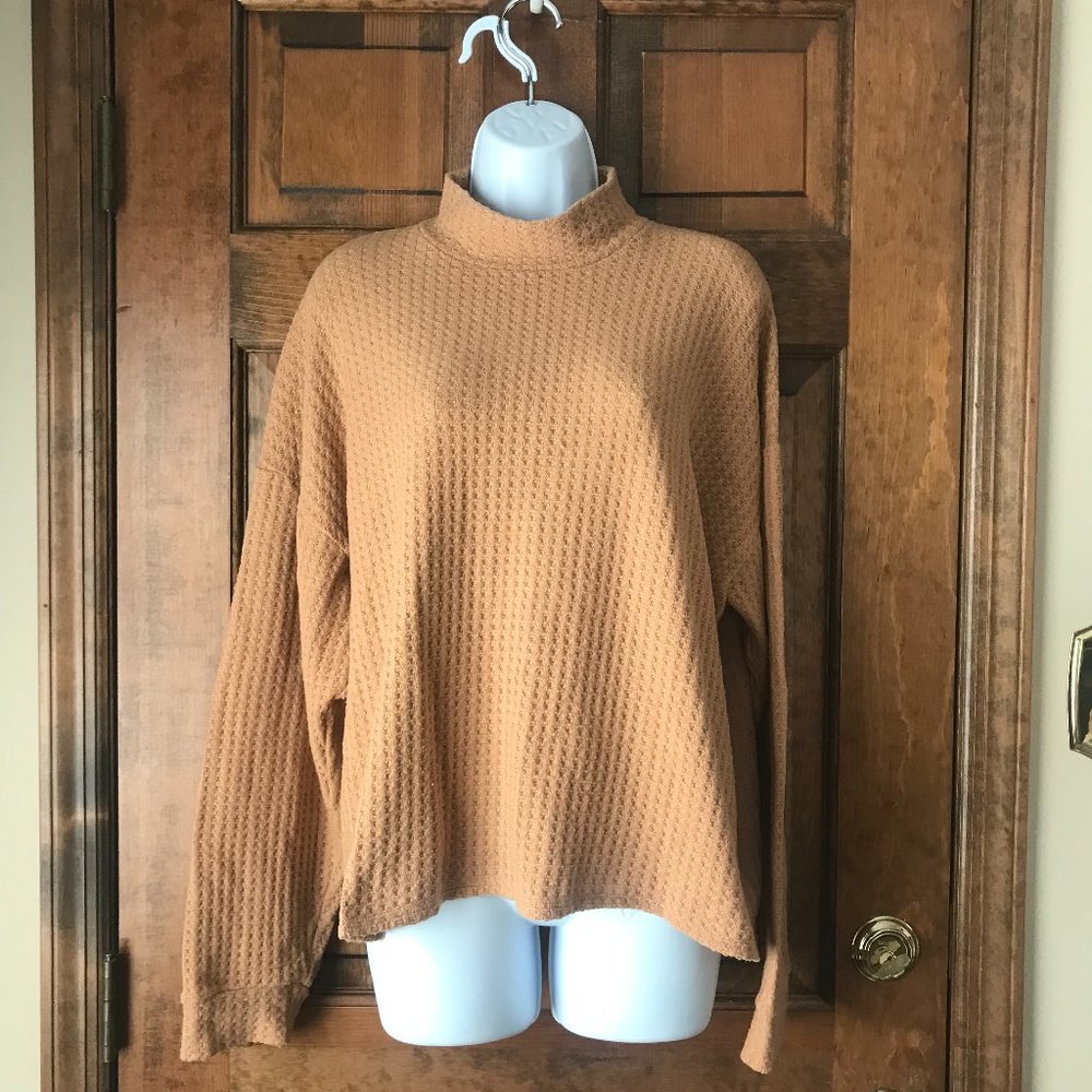 American Eagle Outfitters Light Brown Mock Turtle Pullover Top Size XXL
